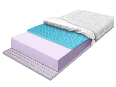 HARD CUBE BLUE foam mattress with 7-zone massaging foam and CUBE contour foam 90X200