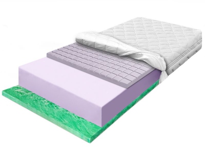 HARD VERDE CUBE foam mattress with highly elastic foam and CUBE contour foam  90X200