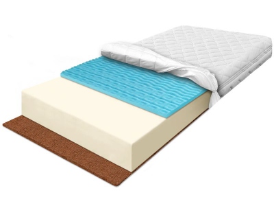 STANDARD COCONUT BLUE foam mattress with 7-zone massaging foam and coconut