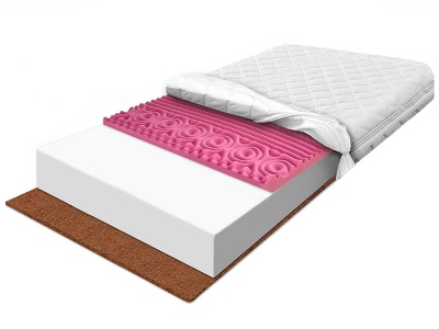 Foam mattress 140x200 HR massage foam and coconut FLEXI ZONE COCONUT