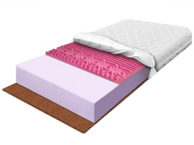 Foam mattress 90x200 hard with HR foam massaging and coconut 7 zones HARD ZONE KOKO