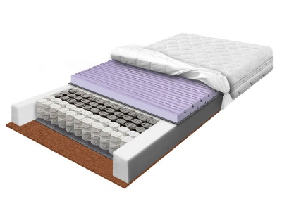 Pocket mattress KOKOS CONTI with contour foam 90x200