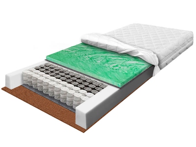 POCKET COCONUT VERDE spring mattress with high-elastic foam and coconut