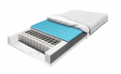 120X200 spring massage mattress with 7-zone massage foam POCKET VISCO BLUE