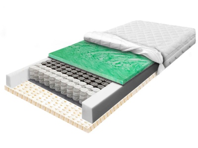 Pocket spring 140x200 mattress with latex, 7 zones POCKET LATI VERDE