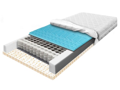 120x200 pocket spring mattress with latex and 7-zone massaging POCKET LATI BLUE